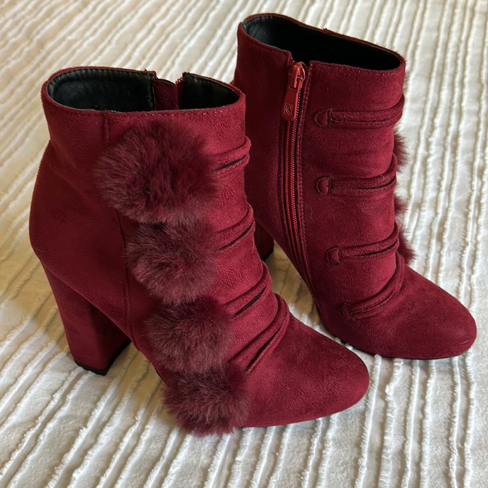 French Blu suede boot